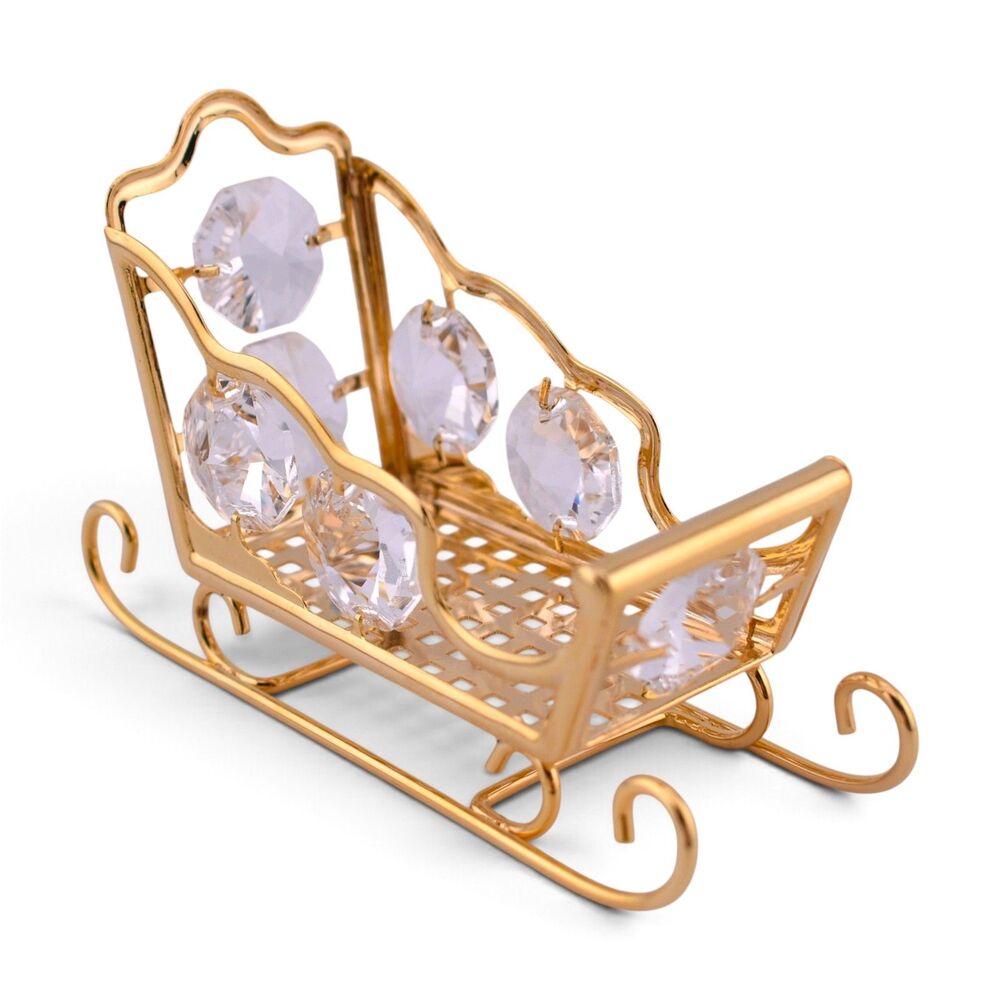 Sleigh w/ Swarovski Crystals 24kt Gold Plated